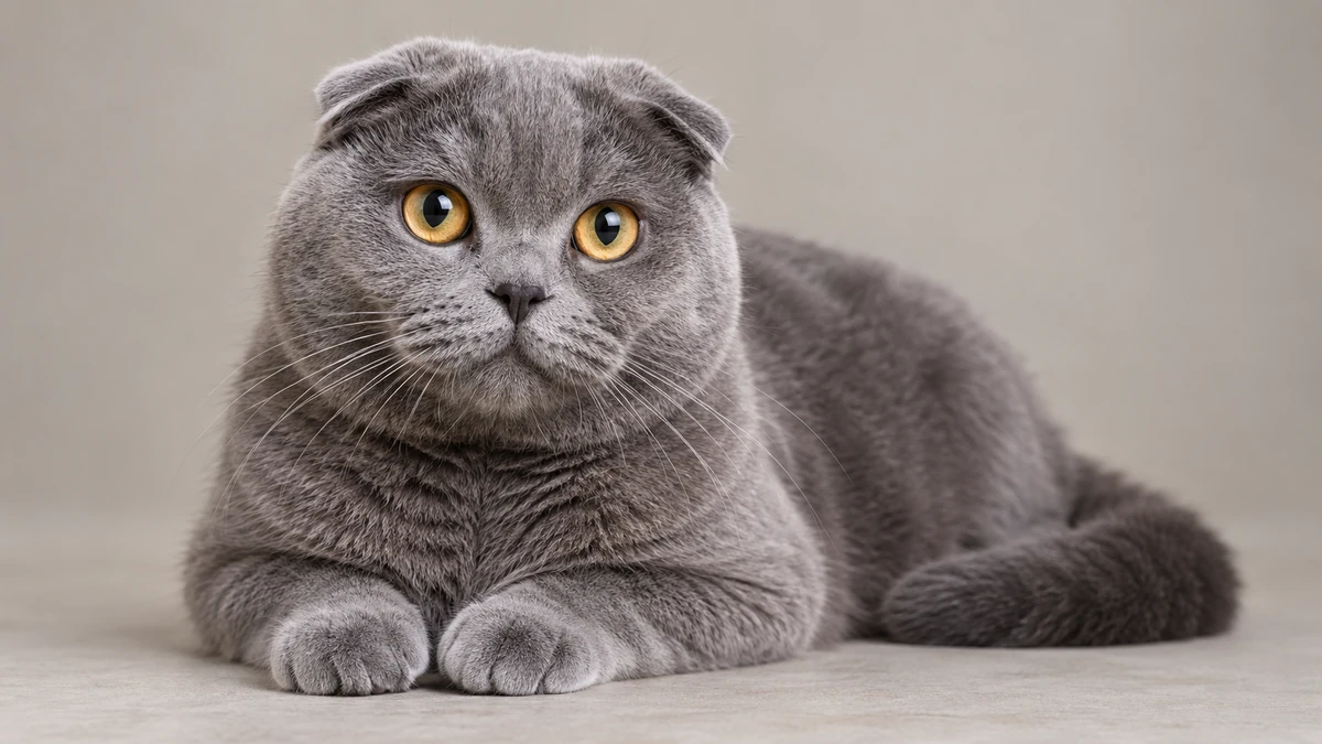 Scottish Fold kedi — mavi (gri)