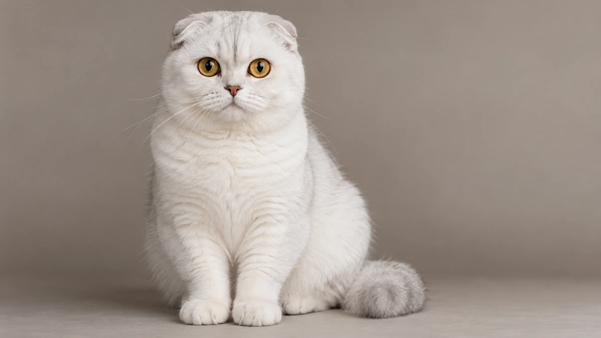 Scottish Fold kedi — beyaz