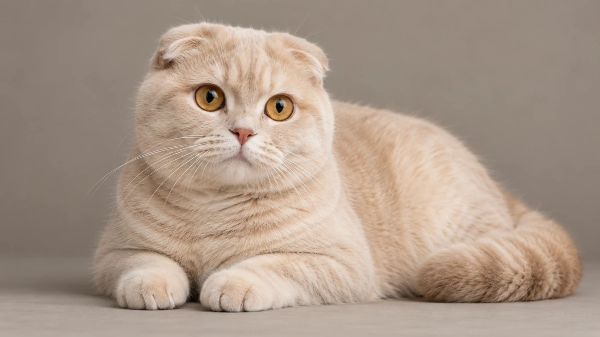 Scottish Fold kedi — krem