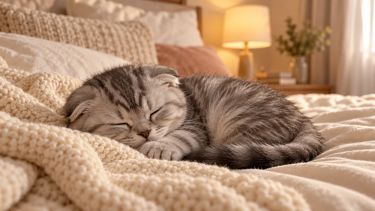 Scottish Fold ilan — uyuyan Scottish Fold yavru ilan fotoğrafı